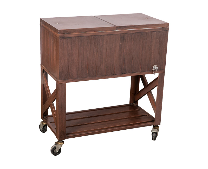 80QT Retro Wooden Cooler Cart