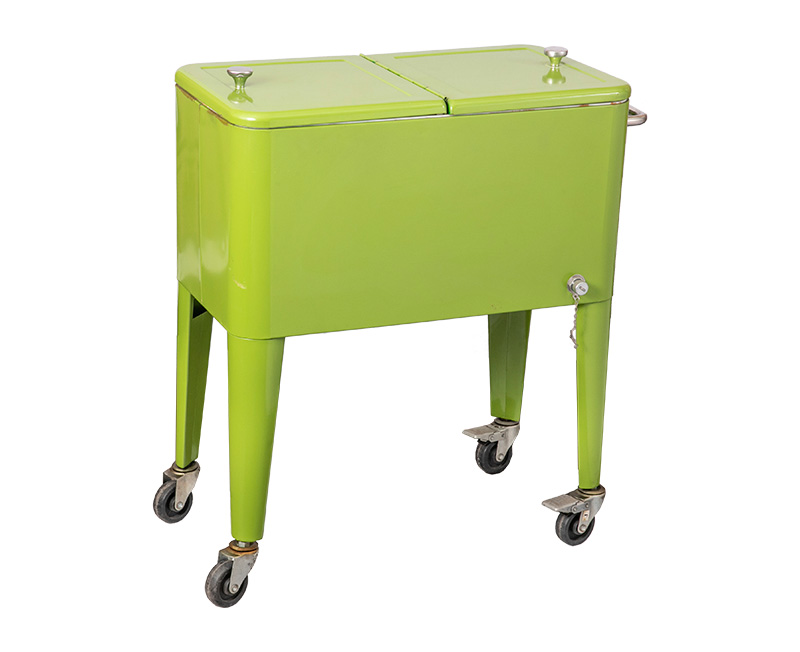 80QT Portable Rolling Ice Chest Mobile Food Cooler Cart