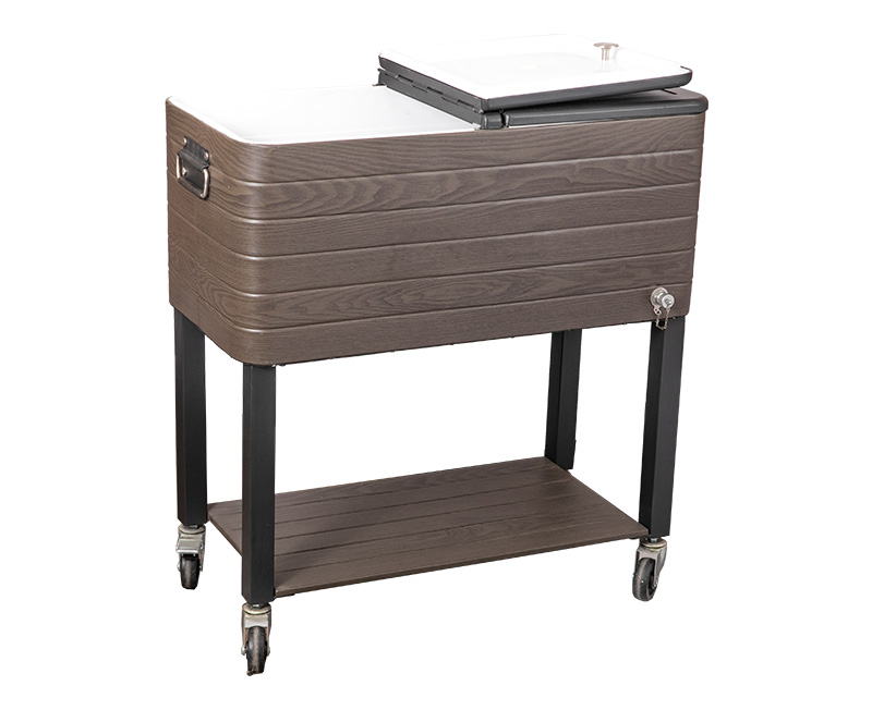 The Wood Grain Effect Cooler Cart Looks More Retro