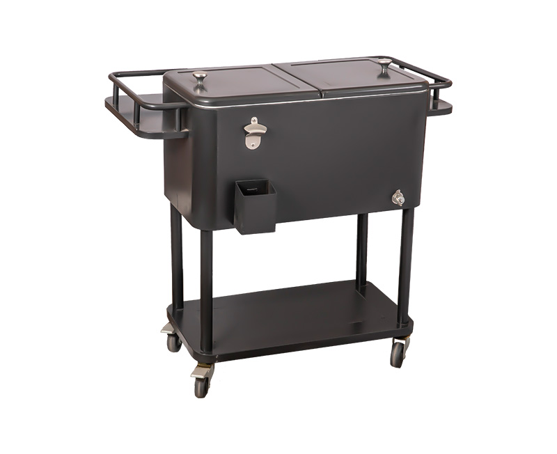 Custom High Quality 80QT Outdoor Rolling Patio Drink Cooler Cart