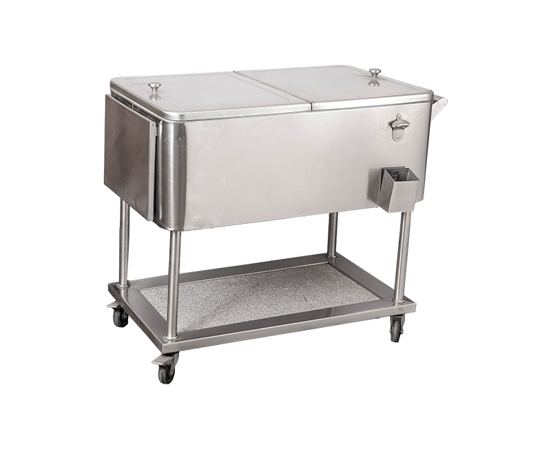 80QT Beverage Drink Rolling Cooler Cart With Wheels