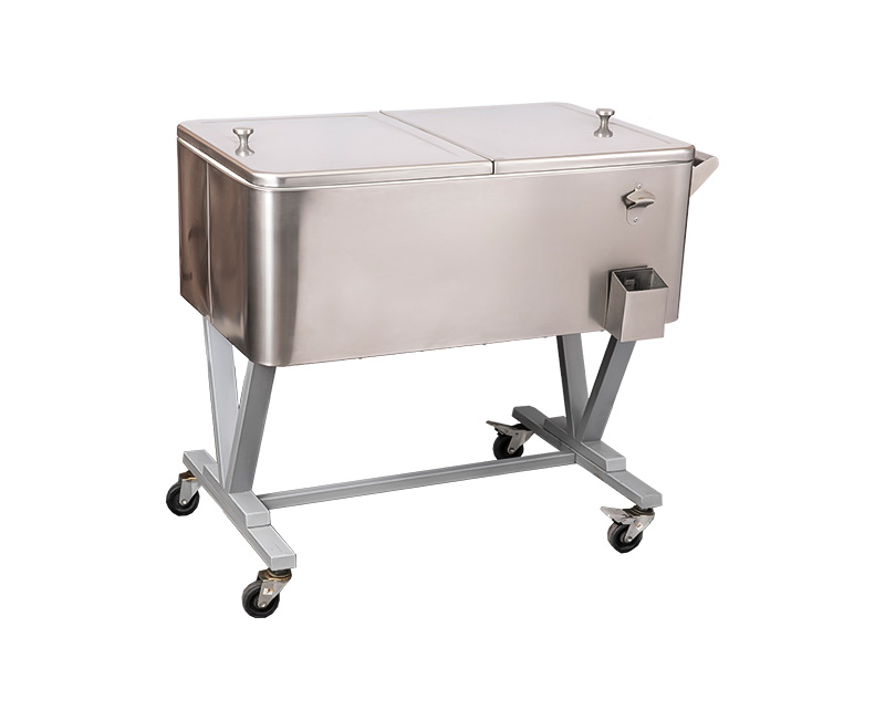 Special Design Widely Used 80QT Beach Ice Box Rolling Cooler Cart