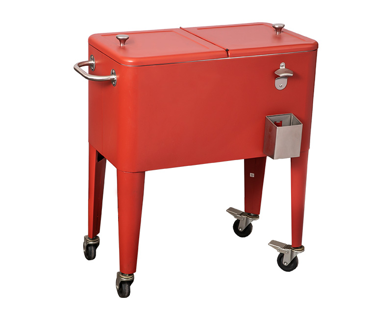 80QT Outdoor Picnic Four Wheels Sheep Leg Cooler Cart