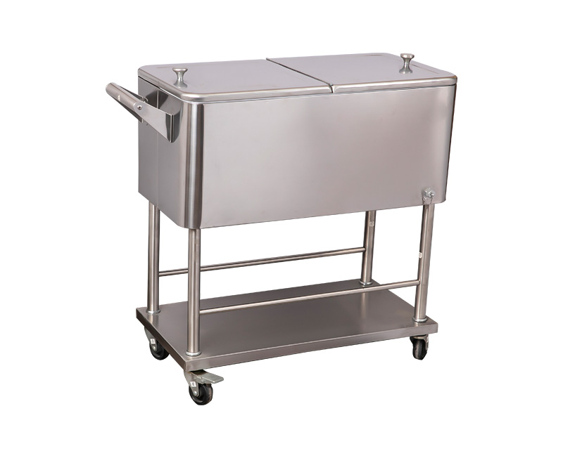 80QT All Stainless Steel Cooler Cart