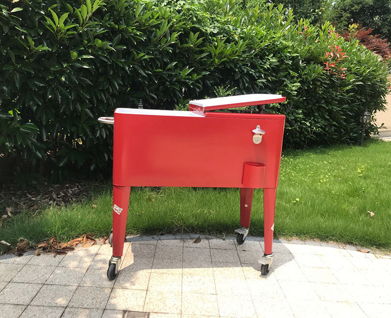 60QT Sheep Leg Refrigerator Retro Custom Metal Bucket Cooler Cart